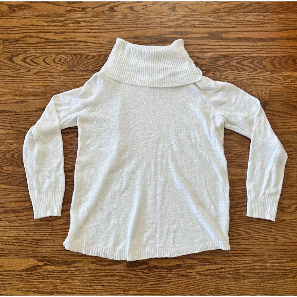 Rachel Zoe Womens White Cowl Neck Long Sleeve Knit Sweater Size Medium